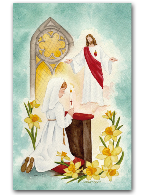 Profession de foi fille à genoux